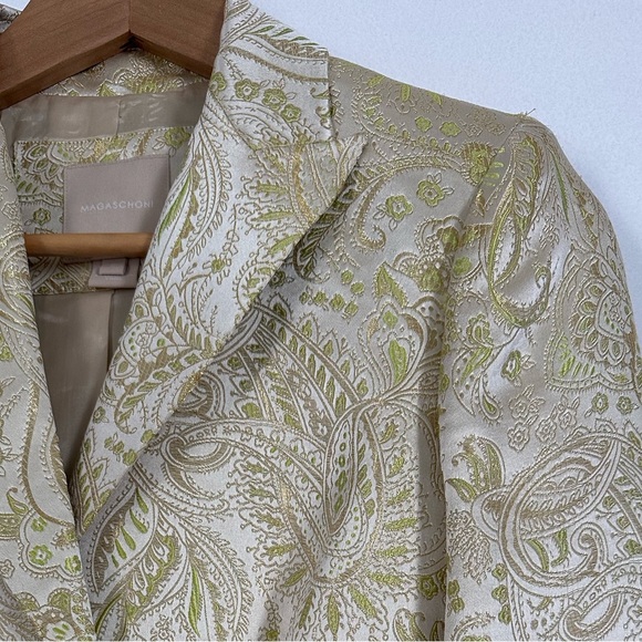 Magaschoni silk paisley blazer, size 2 - Picture 3 of 13